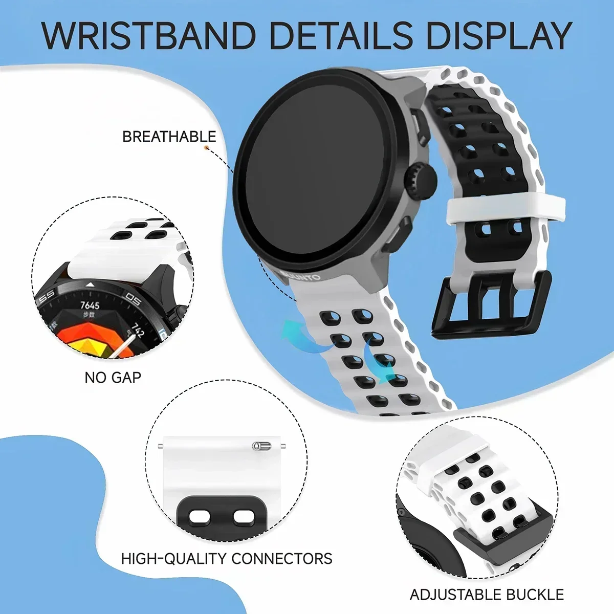 Дышащий двухцветный силиконовы – обзор и цена Motorola Smartwatch Accessories